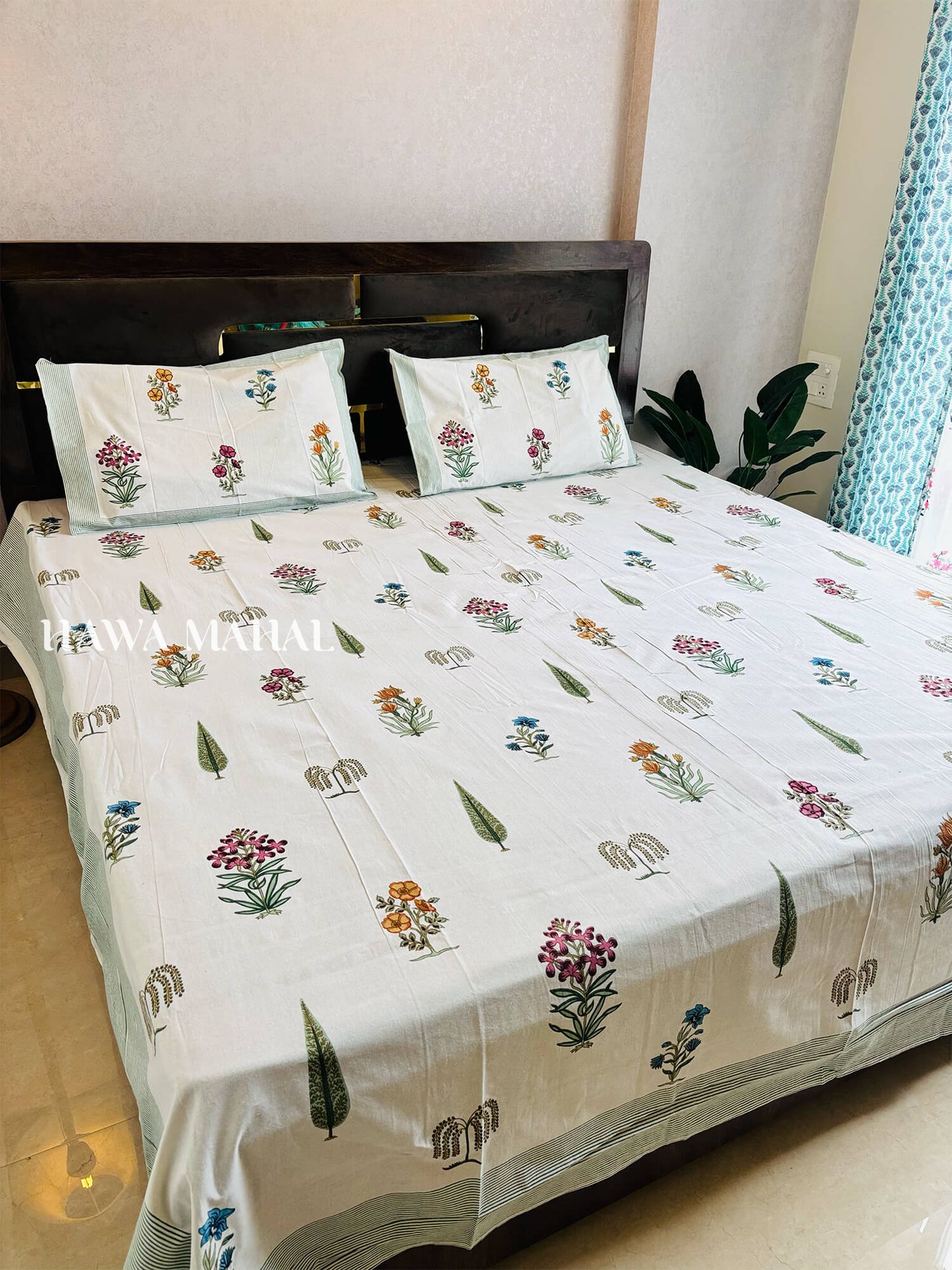 Rajputana Collection - Super King Cotton Bedsheet with Pillow Covers (108 x 108 inches)