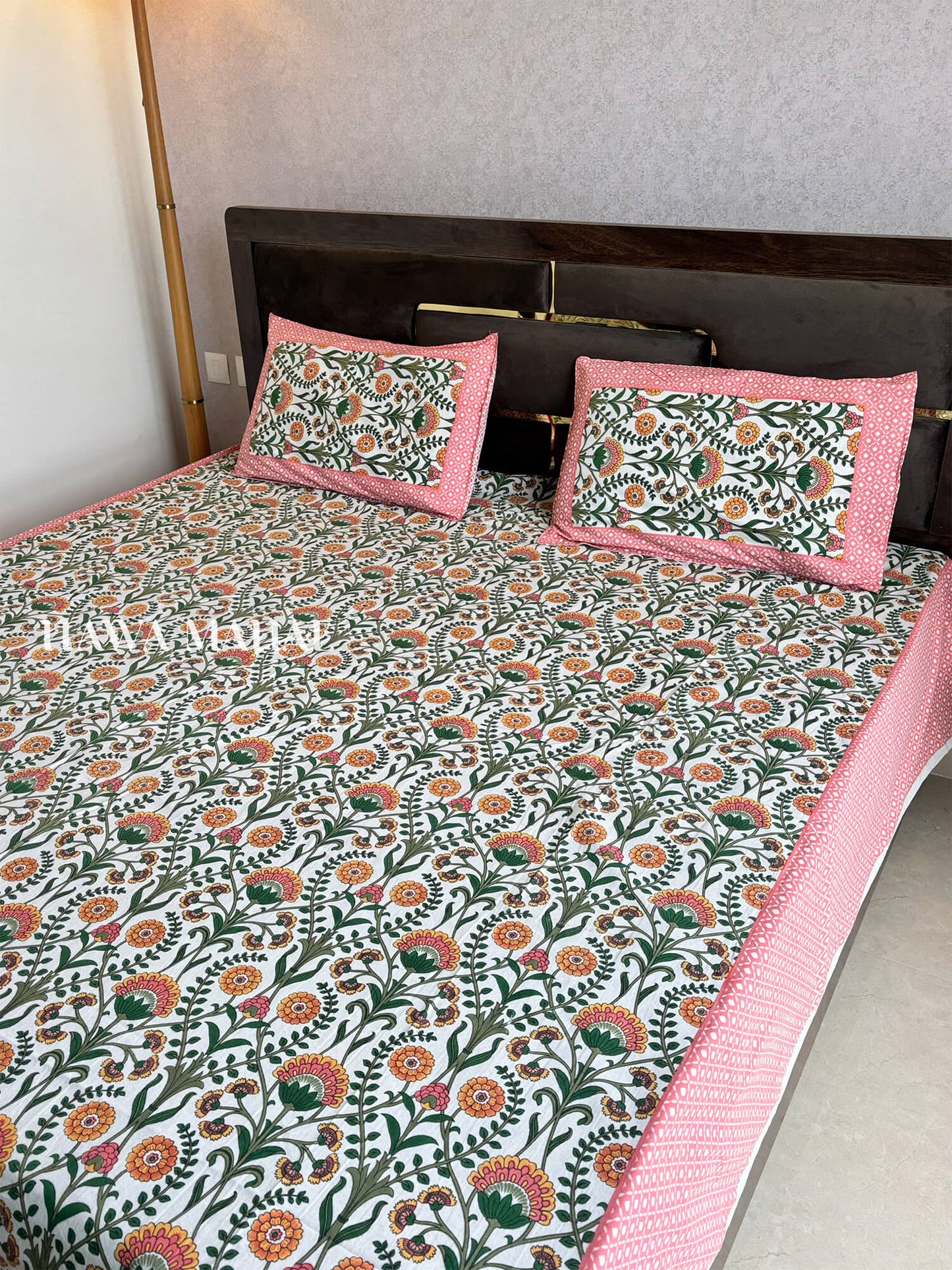 Rajputana Collection - Super King Cotton Bedsheet with Pillow Covers (108 x 108 inches)