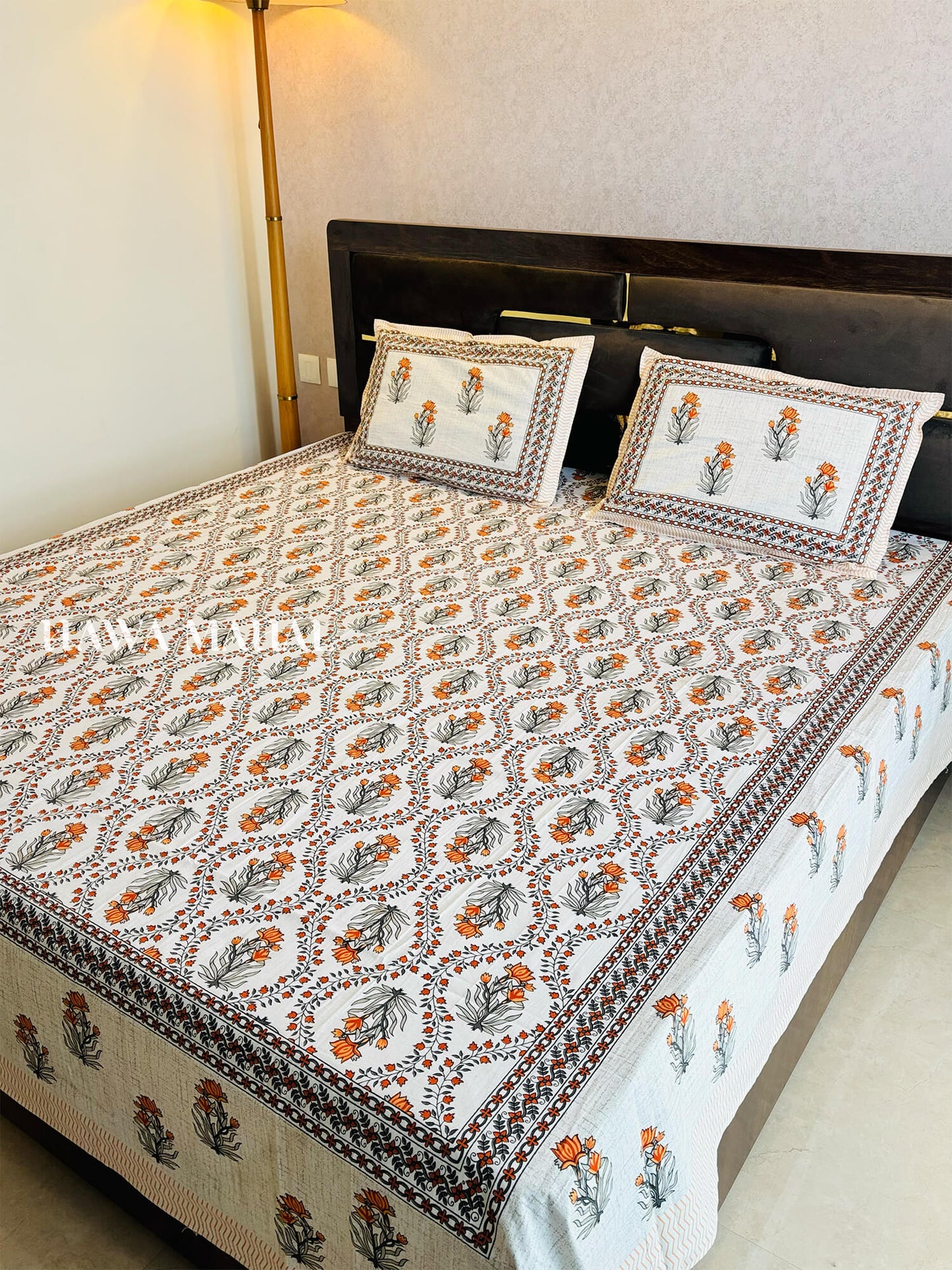 Rajputana Collection - Super King Cotton Bedsheet with Pillow Covers (108 x 108 inches)
