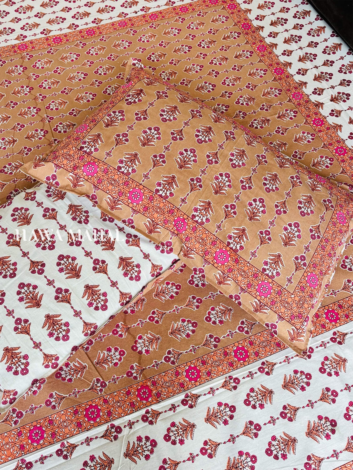 Rajputana Collection - Super King Cotton Bedsheet with Pillow Covers (108 x 108 inches)