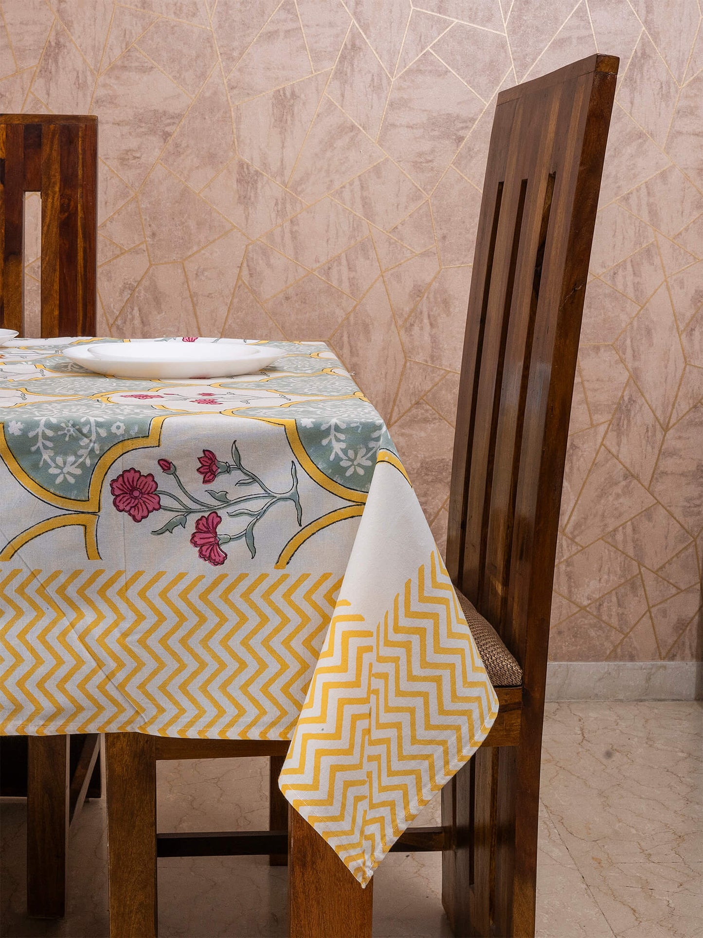 Hand Block Printed Canvas Table Cover – 60x90 inches