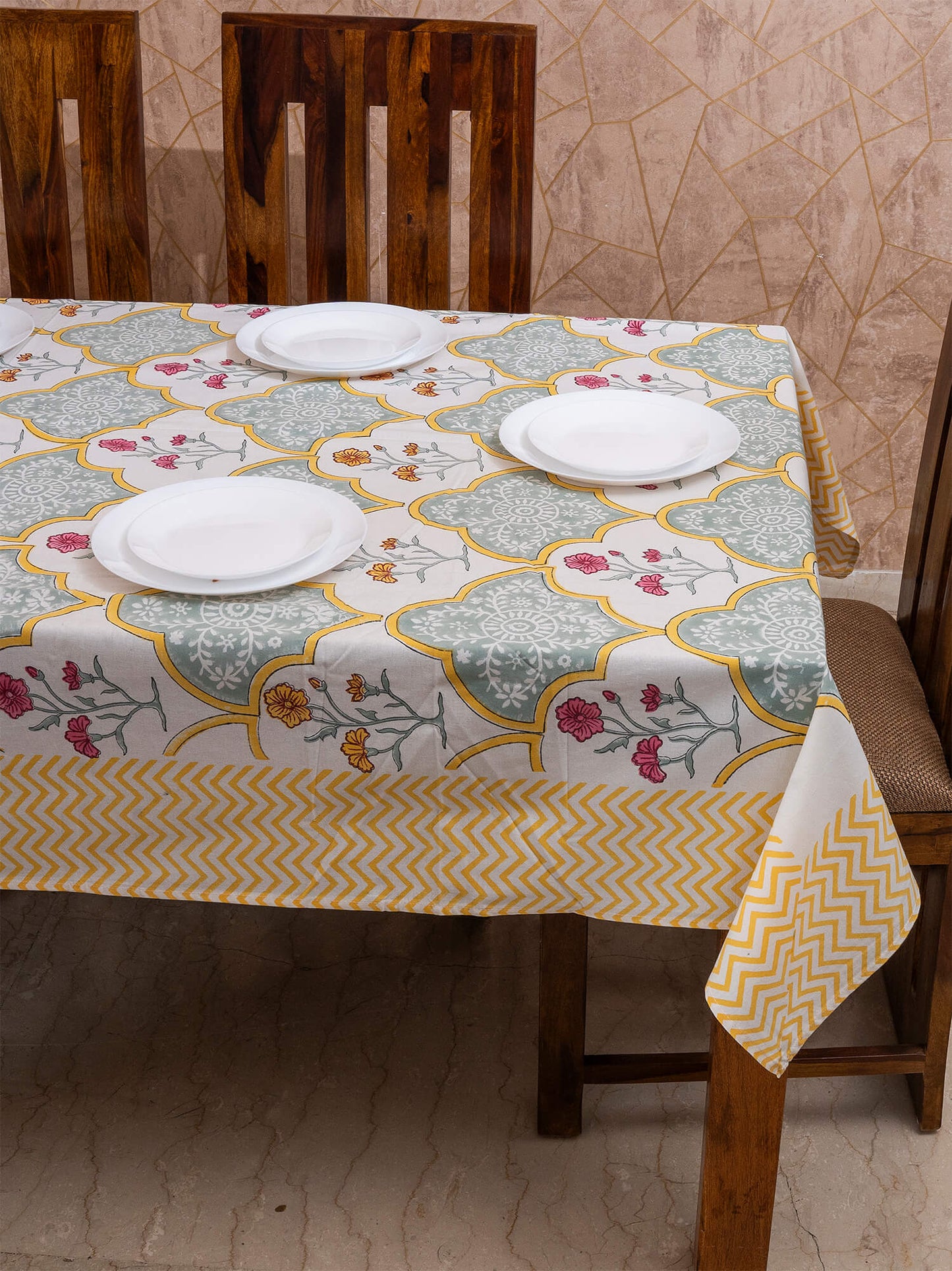 Hand Block Printed Canvas Table Cover – 60x90 inches