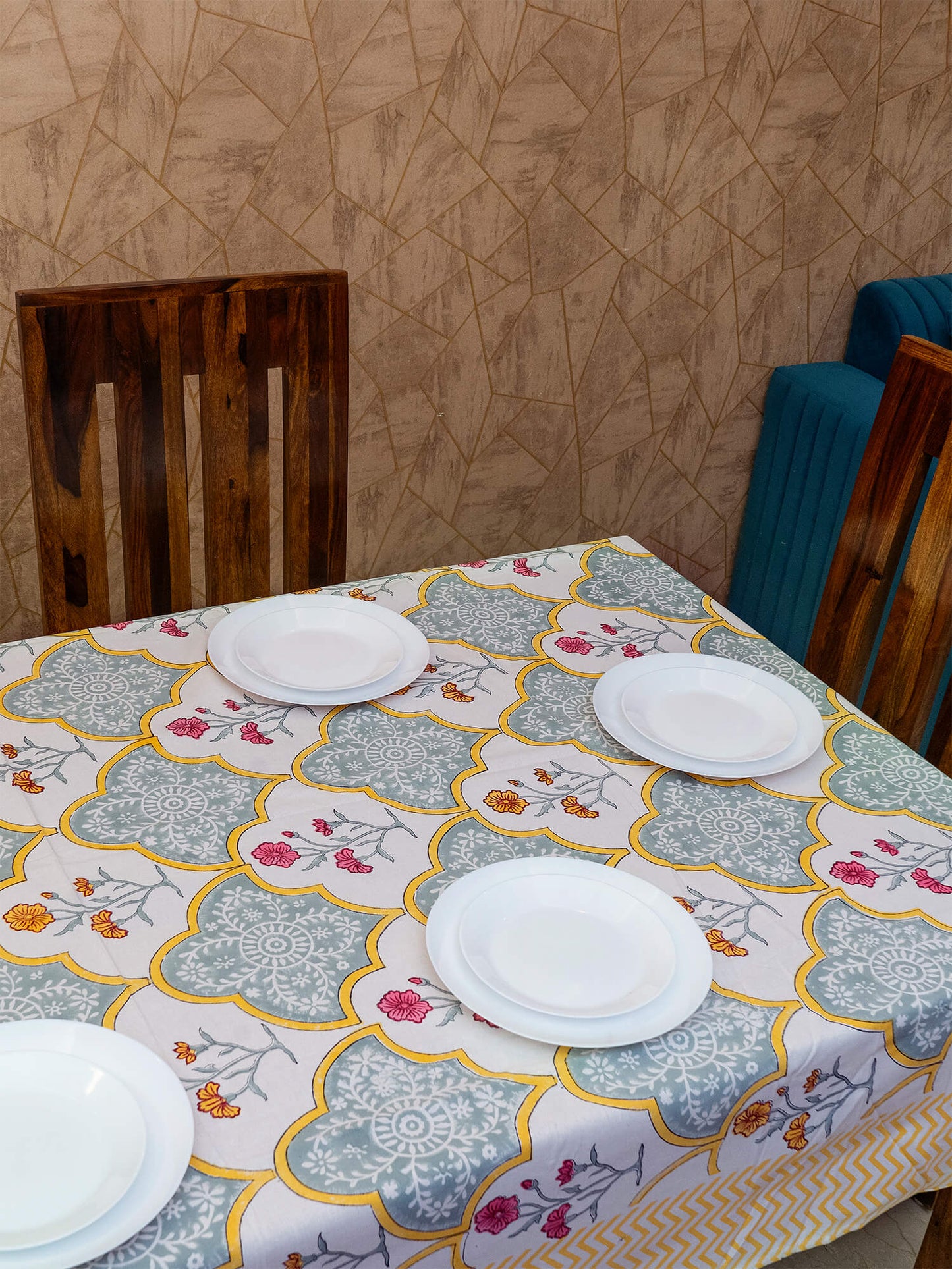 Hand Block Printed Canvas Table Cover – 60x90 inches