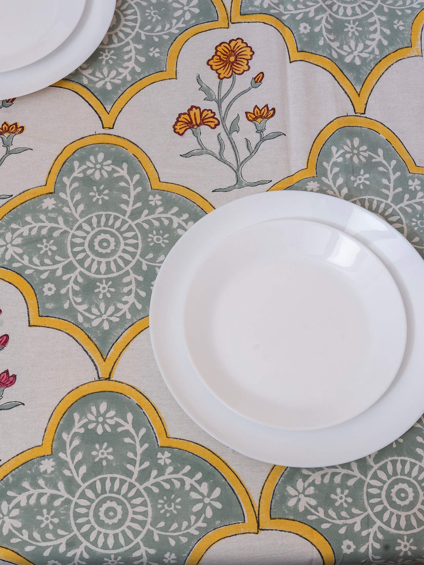Hand Block Printed Canvas Table Cover – 60x90 inches