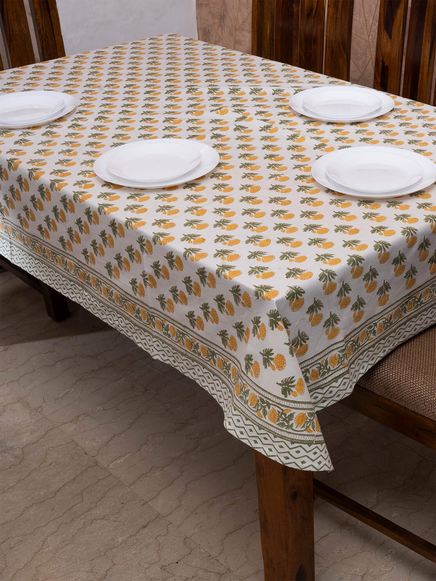 Swarn Bagh Collection -Hand Block Printed Canvas Table Cover – 60x90 inches