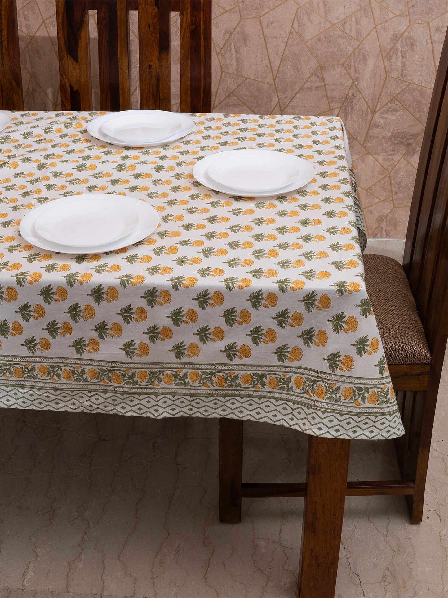 Swarn Bagh Collection -Hand Block Printed Canvas Table Cover – 60x90 inches