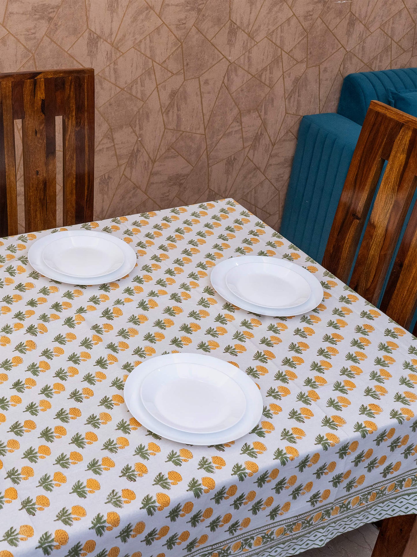 Swarn Bagh Collection -Hand Block Printed Canvas Table Cover – 60x90 inches