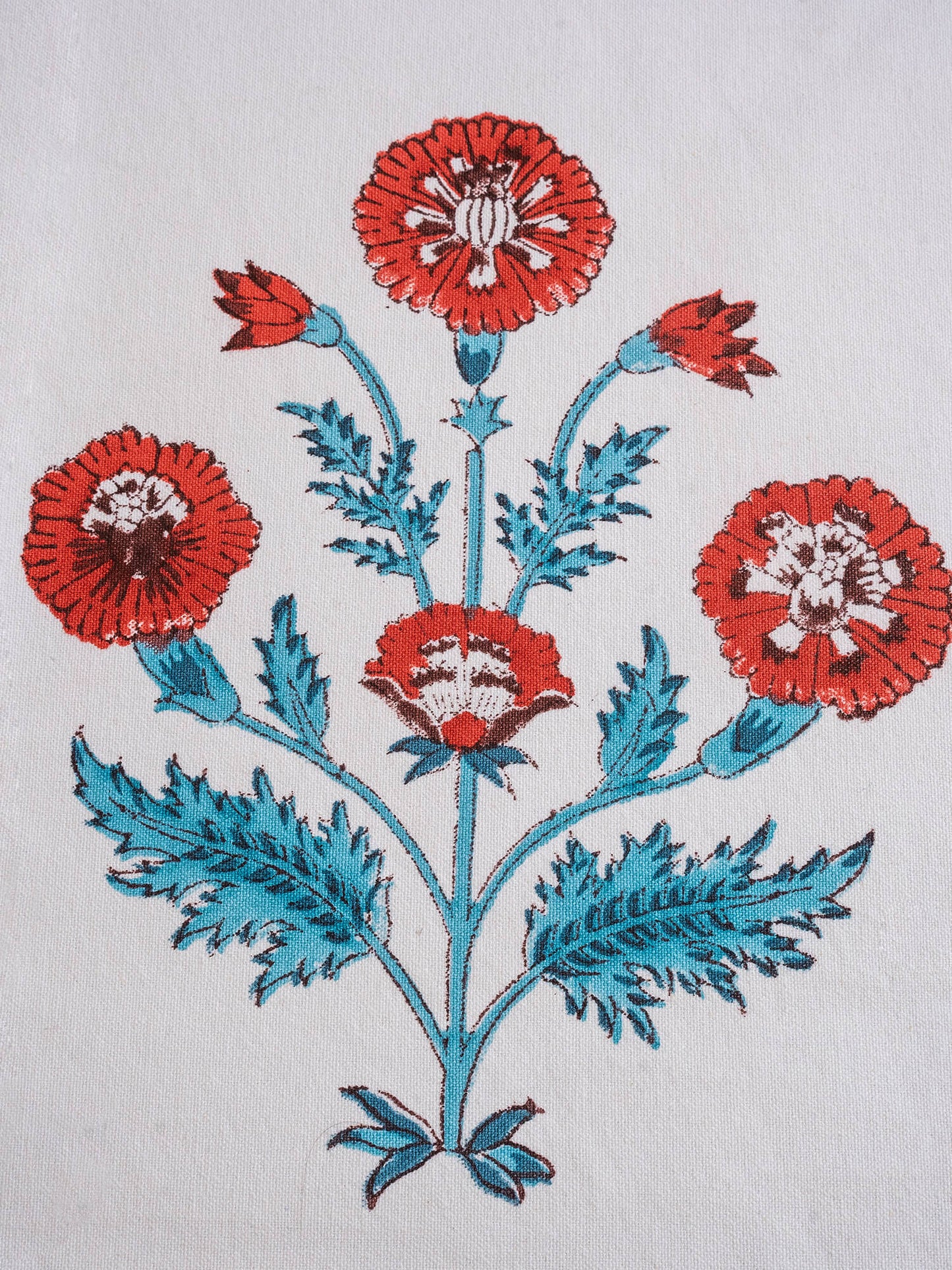 Hand Block Printed Canvas Table Runner – 13x72 inches