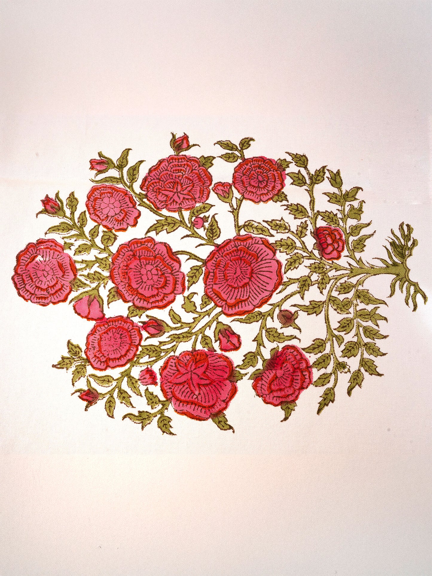Hand Block Printed Canvas Table Runner – 13x72 inches