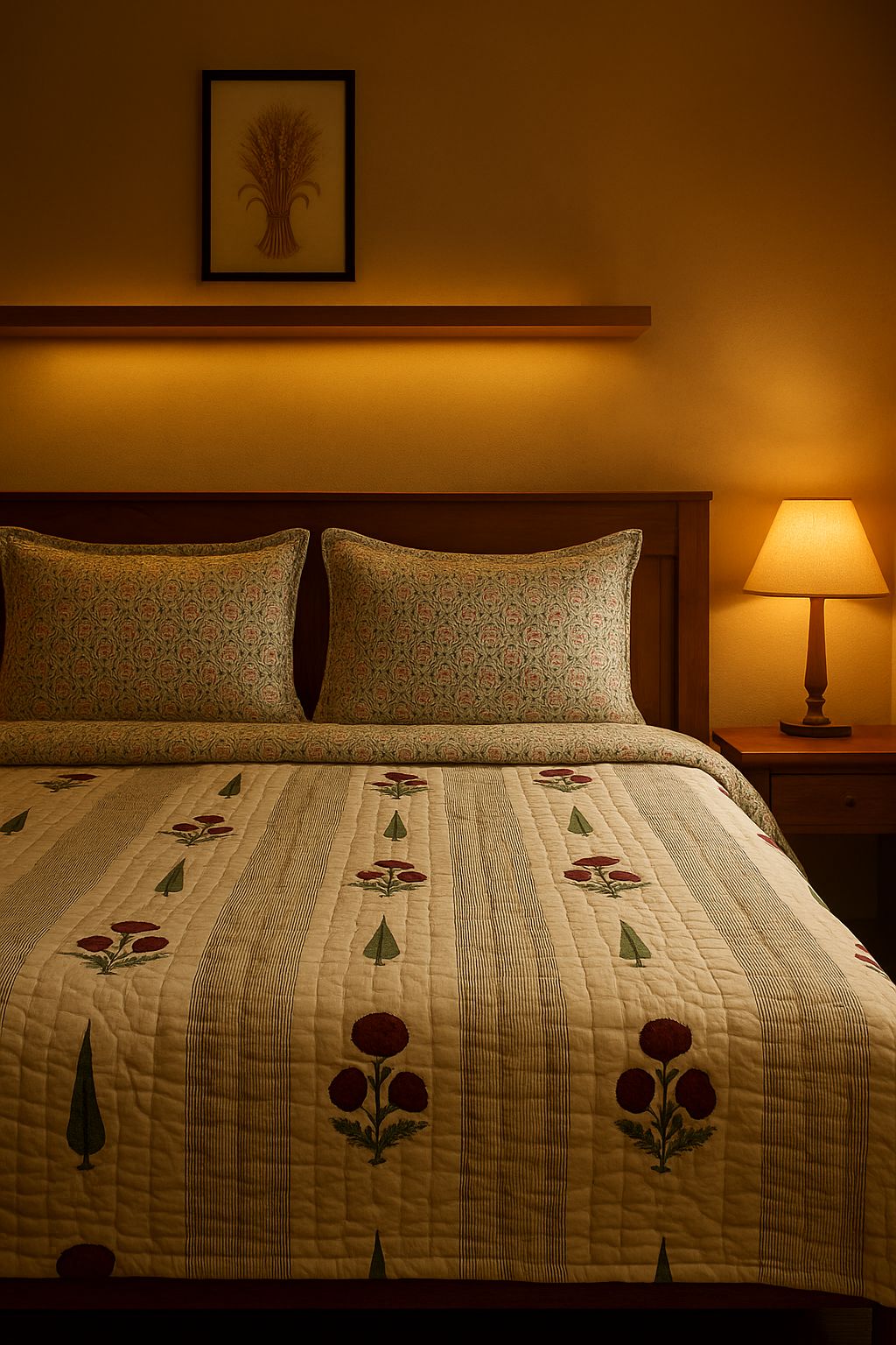 Khas Bagh Collection - Matching Double Bed Quilt & Bedsheet Set
