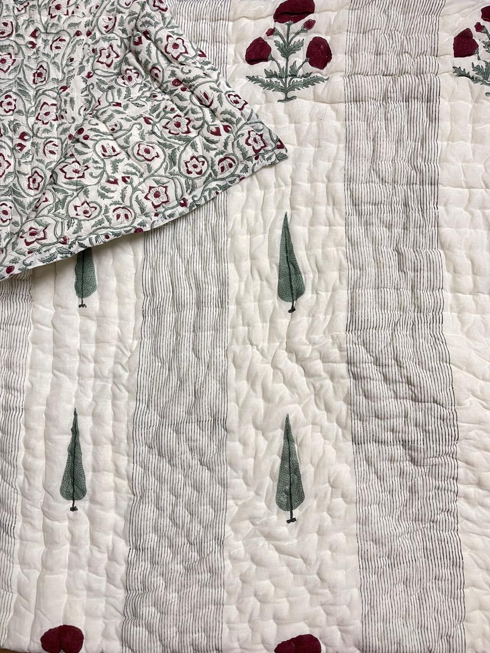 Khas Bagh Collection - Matching Double Bed Quilt & Bedsheet Set