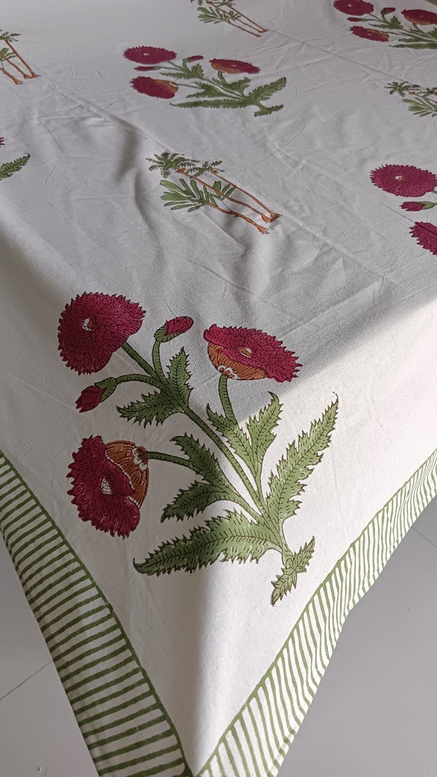 Hand Block Printed Canvas Table Cover – 60x90 inches