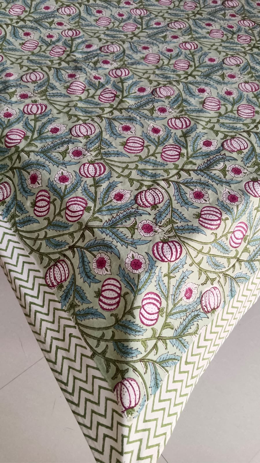 Hand Block Printed Canvas Table Cover – 60x90 inches