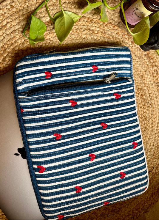 Blockprinted Quilted Cotton Laptop Sleeve
