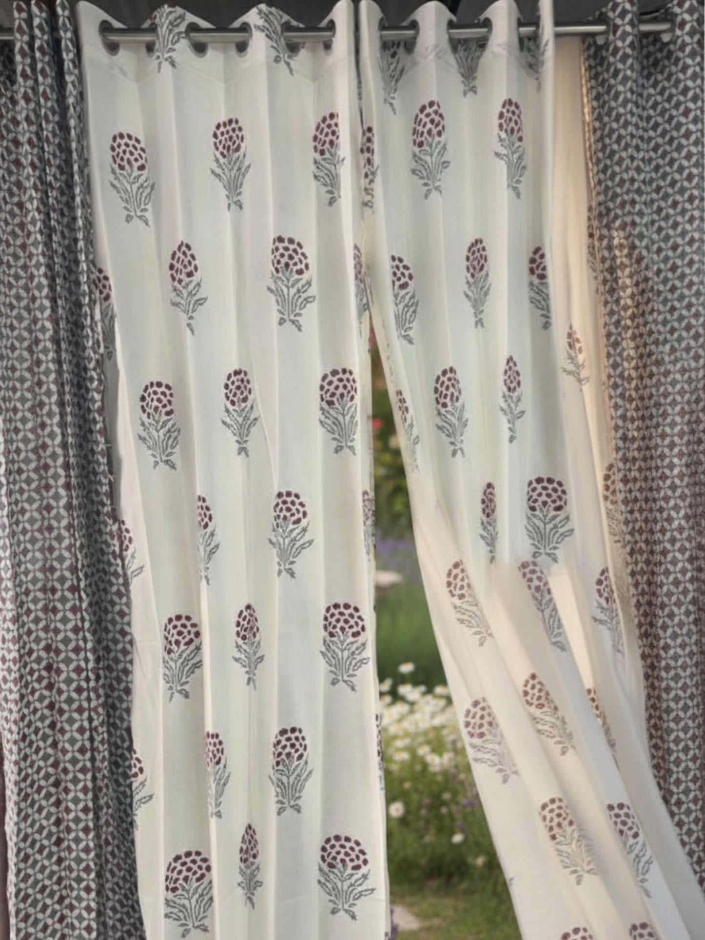 Manjari Collection - Hand Block print Curtains (Price for 1 Pc)