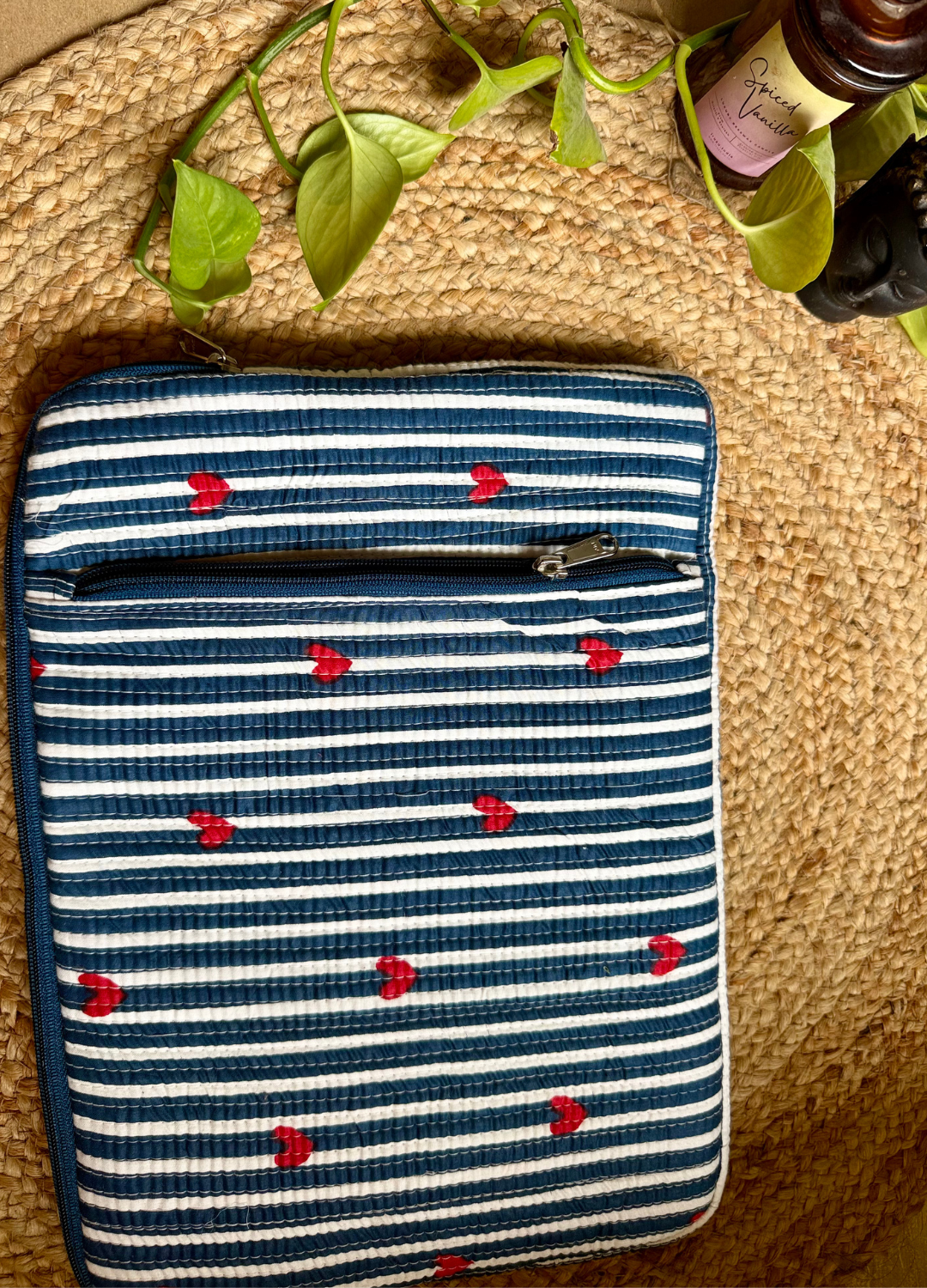 Blockprinted Quilted Cotton Laptop Sleeve