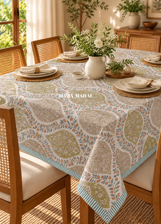 Pista Handblock Printed Table Cover