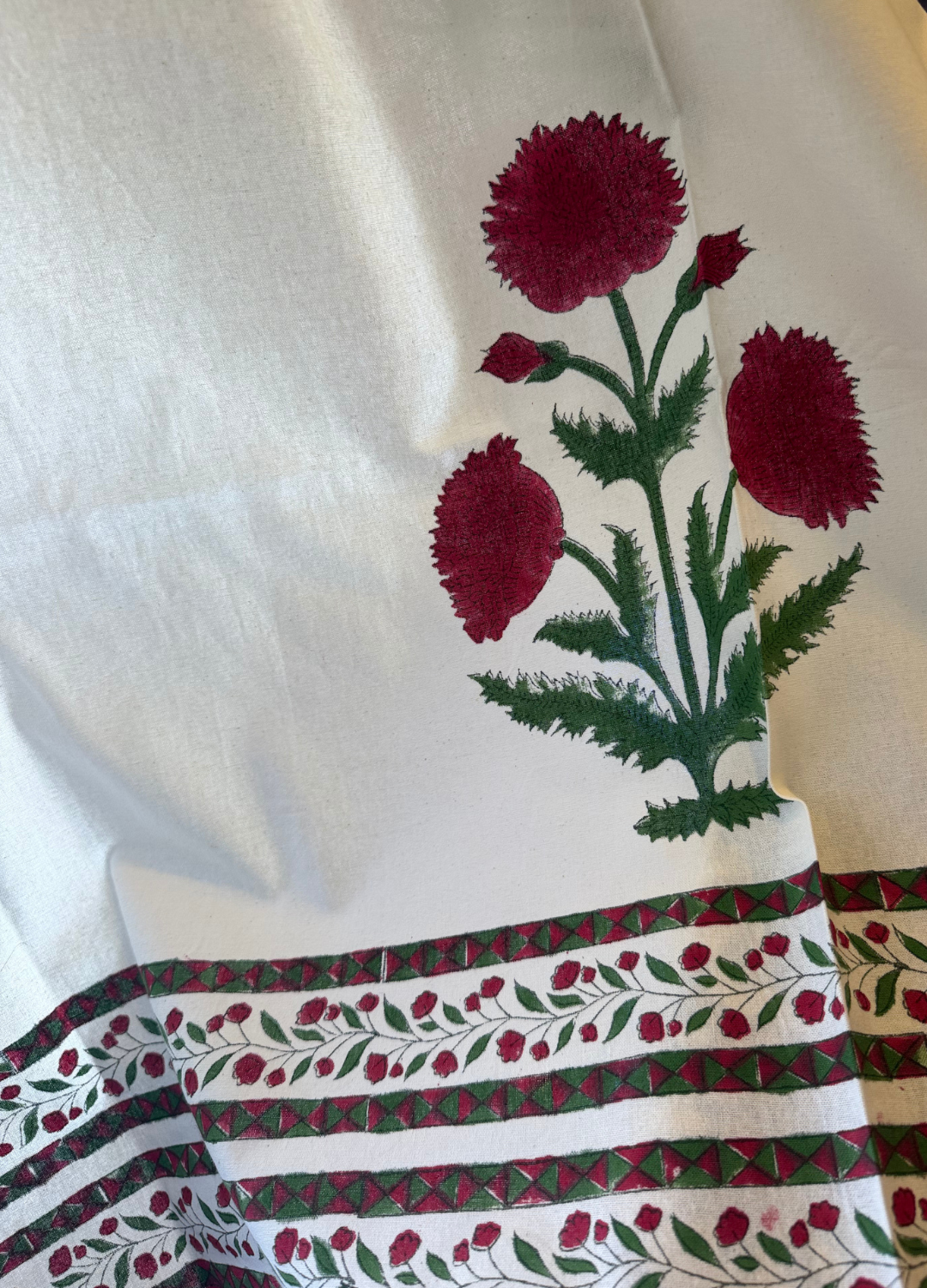 Red Butta -Thick canvas Curtain