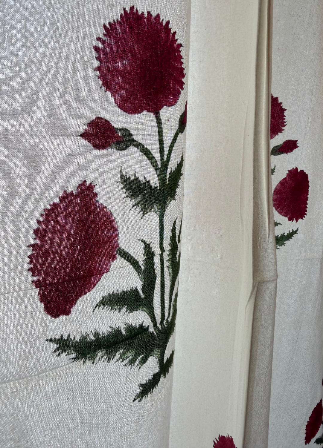 Red Butta -Thick canvas Curtain