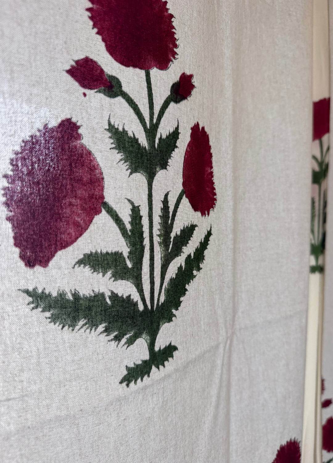 Red Butta -Thick canvas Curtain