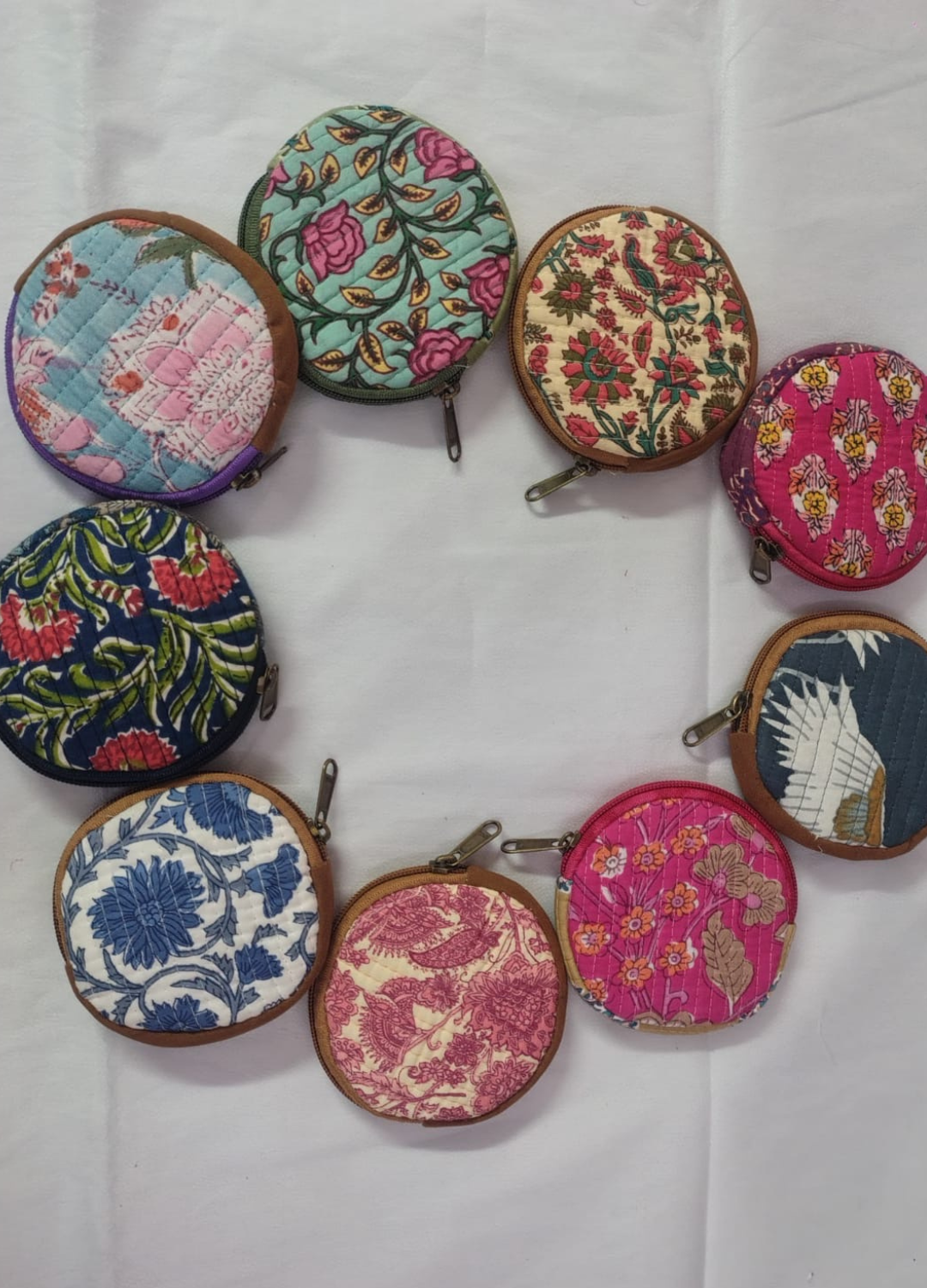 BLOCK PRINTED COIN POUCHES - SET OF 4