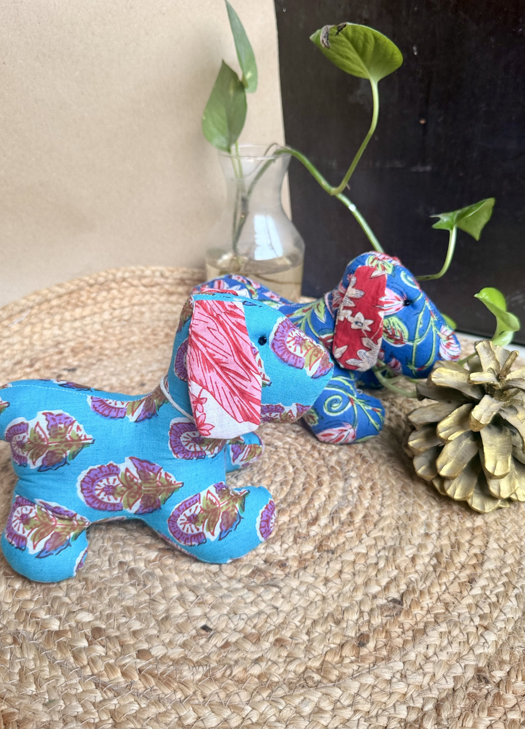 BLOCK PRINTED FABRIC TOYS - DOG