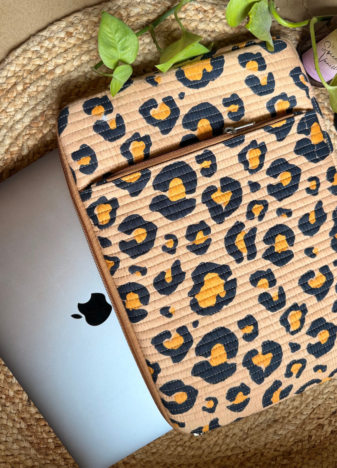 Blockprinted Quilted Cotton Laptop Sleeve