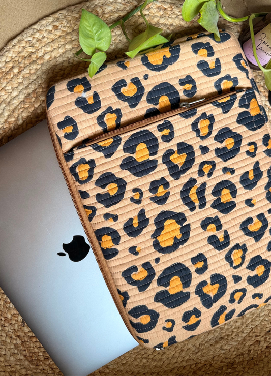 Blockprinted Quilted Cotton Laptop Sleeve