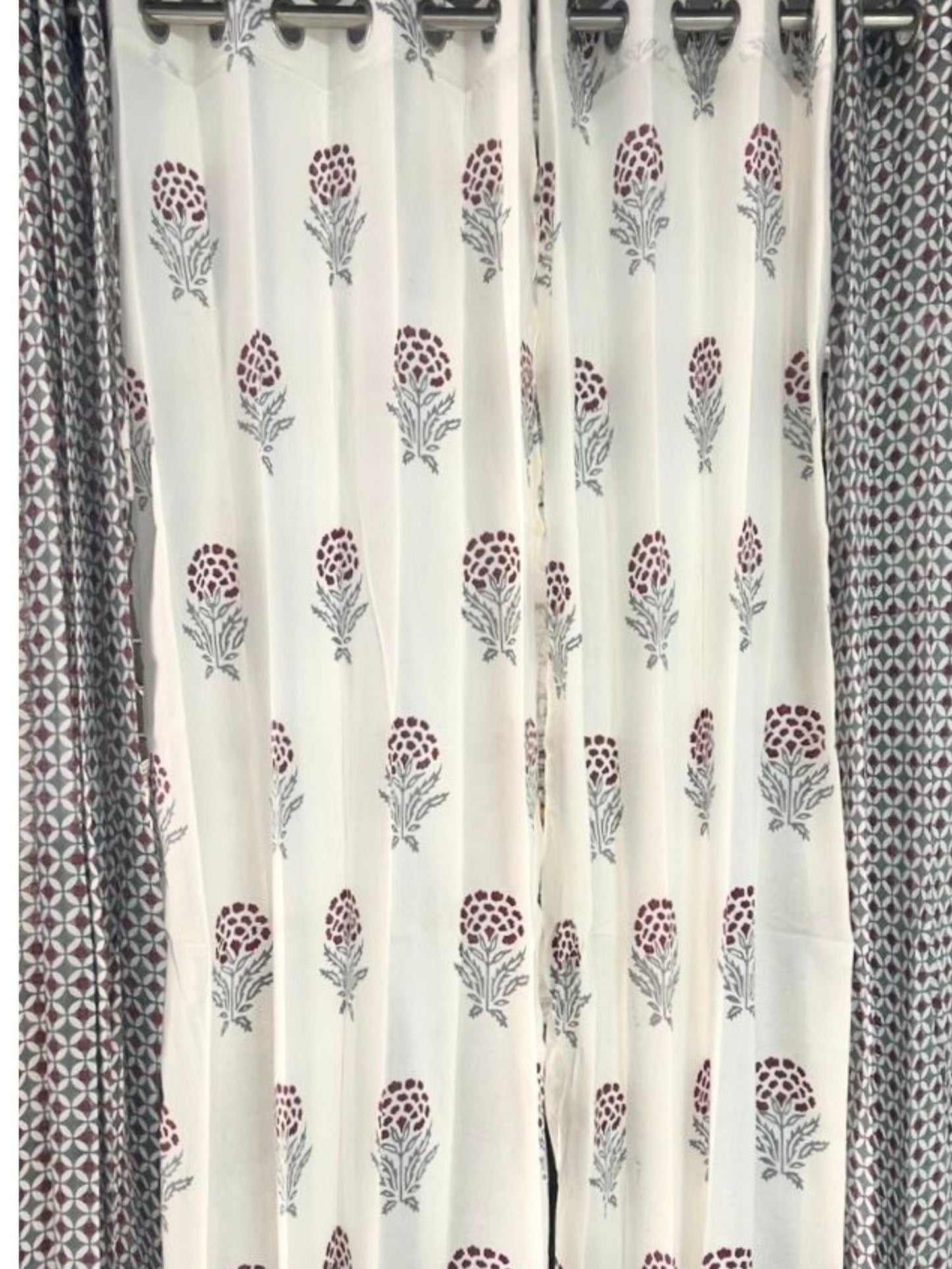 Manjari Collection - Hand Block print Curtains (Price for 1 Pc)