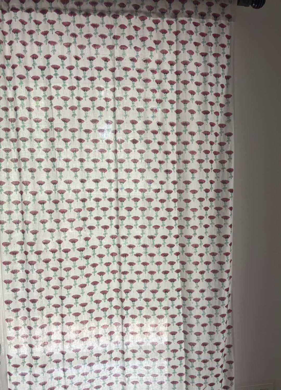 Red Boota Block Print Curtains