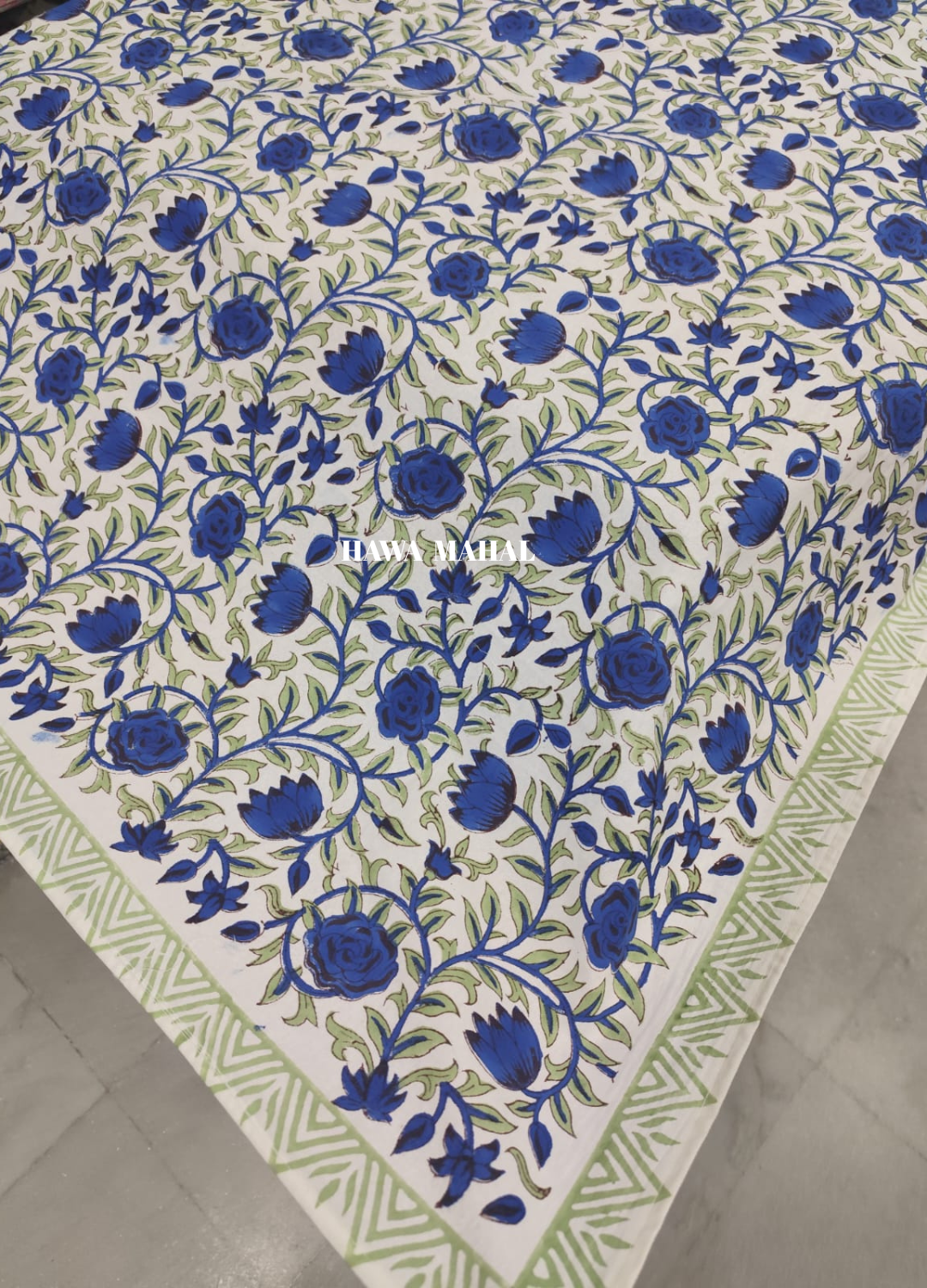 Blue Handblock Printed Table Cover