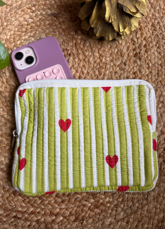 Handblock Quilted Small Pouch