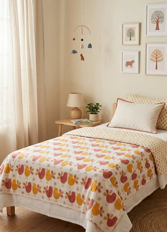 Organic Mulmul Kids Cotton Single Dohar – Birdie