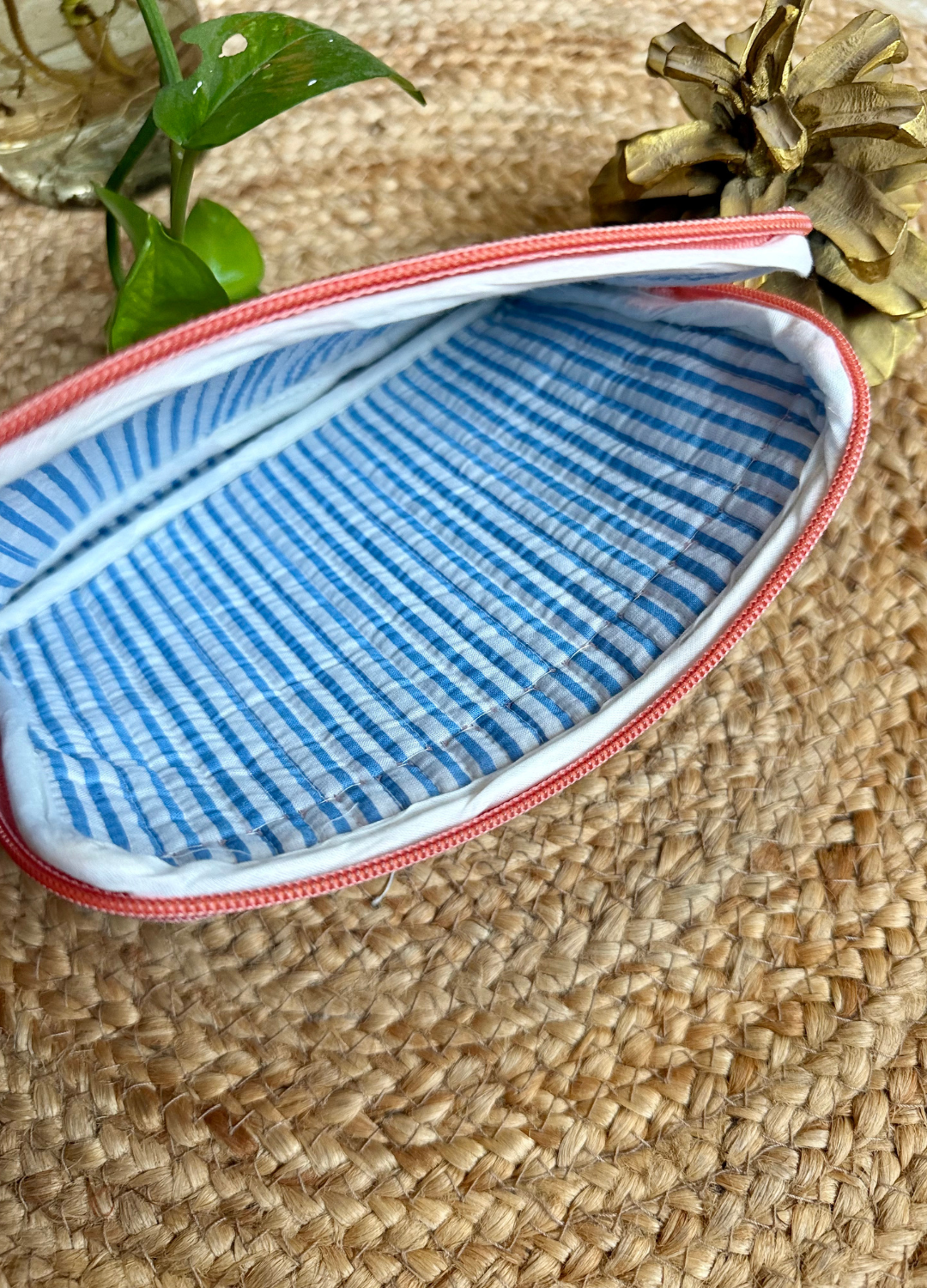 Handblock Quilted Small Pouch