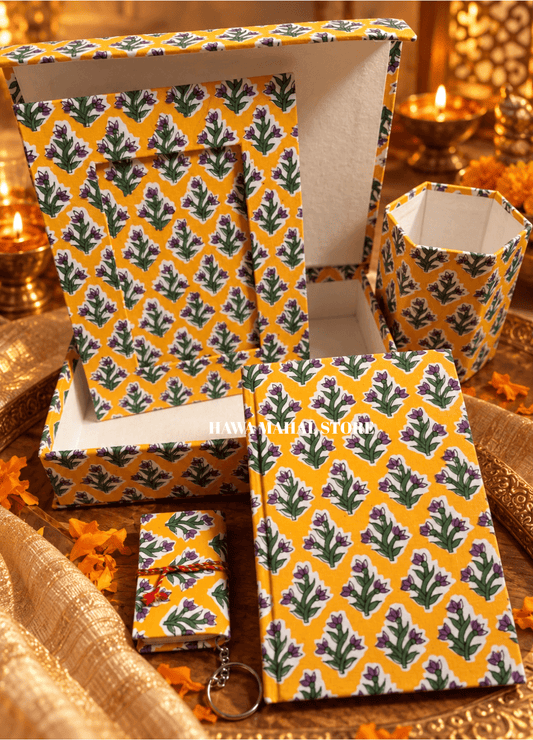 WORK DESK GIFT BOX- YELLOW (5 PC SET)