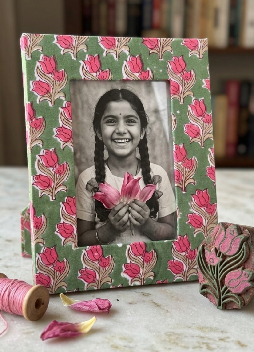 BLOCK PRINTED PHOTO FRAME