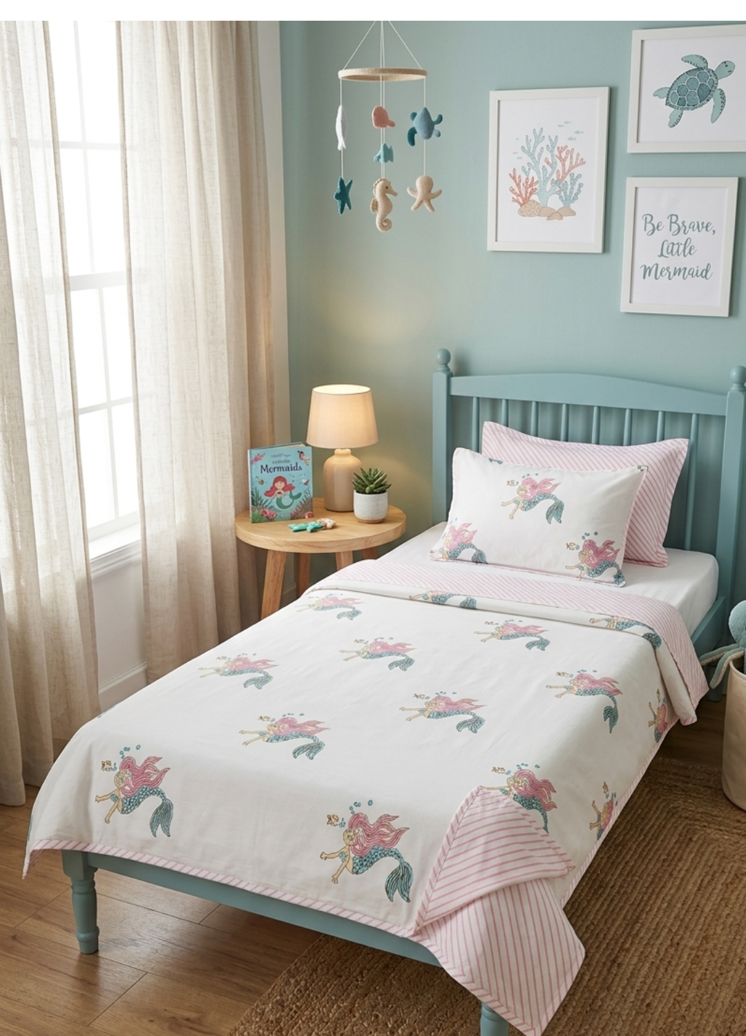 Organic Mulmul Kids Cotton Single Dohar – Mermaid