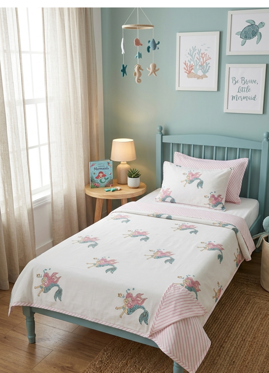 Organic Mulmul Kids Cotton Single Dohar – Mermaid