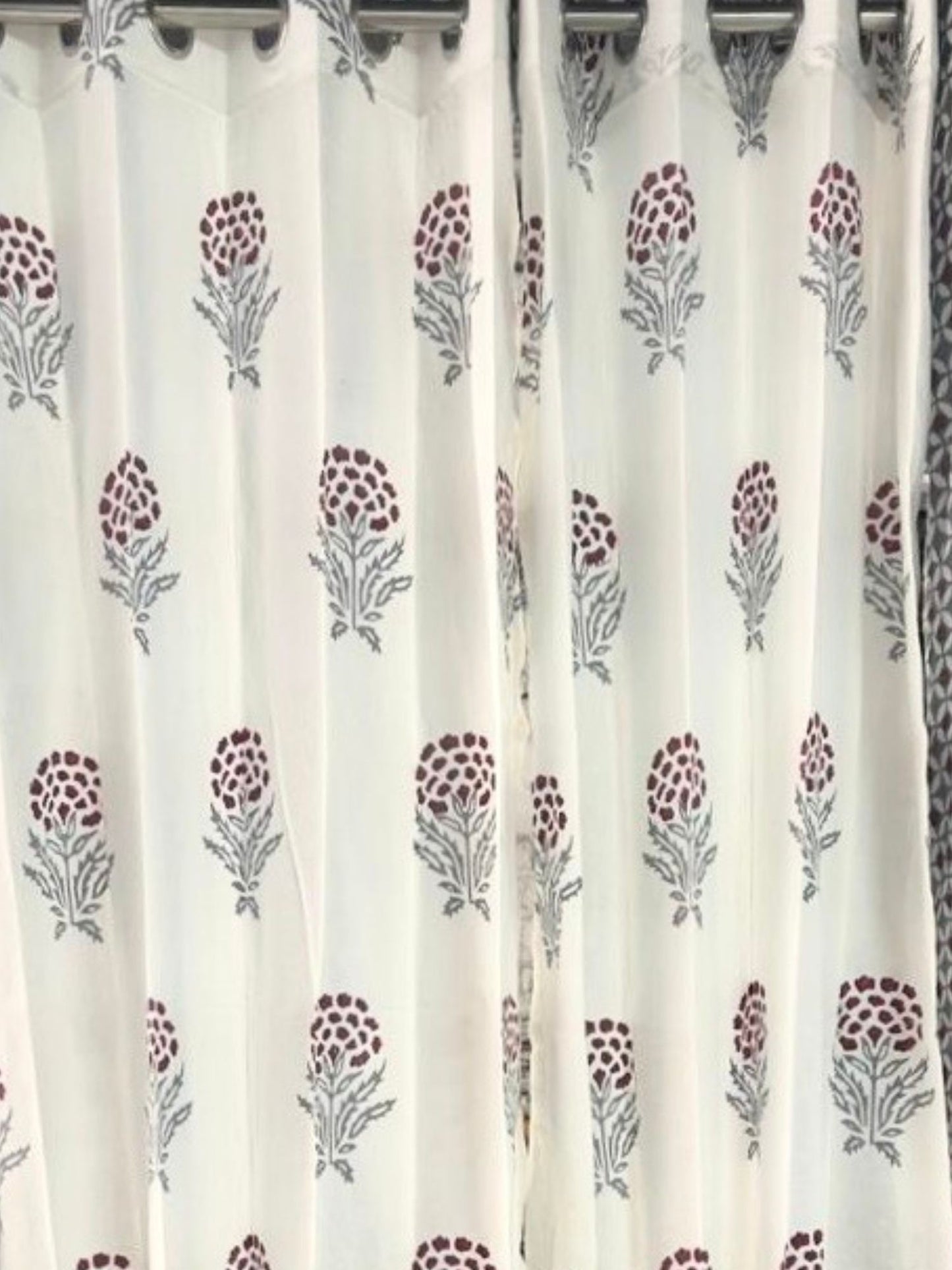 Manjari Collection - Hand Block print Curtains (Price for 1 Pc)