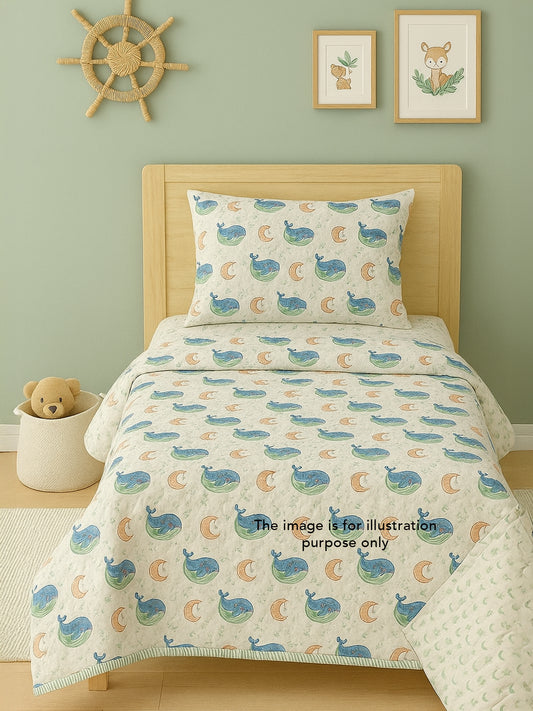 Kids Reversible Mulmul Blankets - Whales