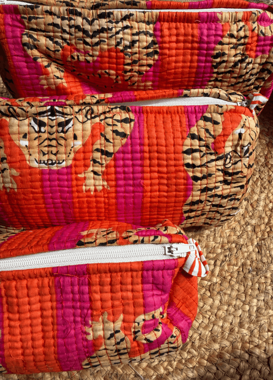 Block Printed Quilted Multiutility Bag- Set of 3