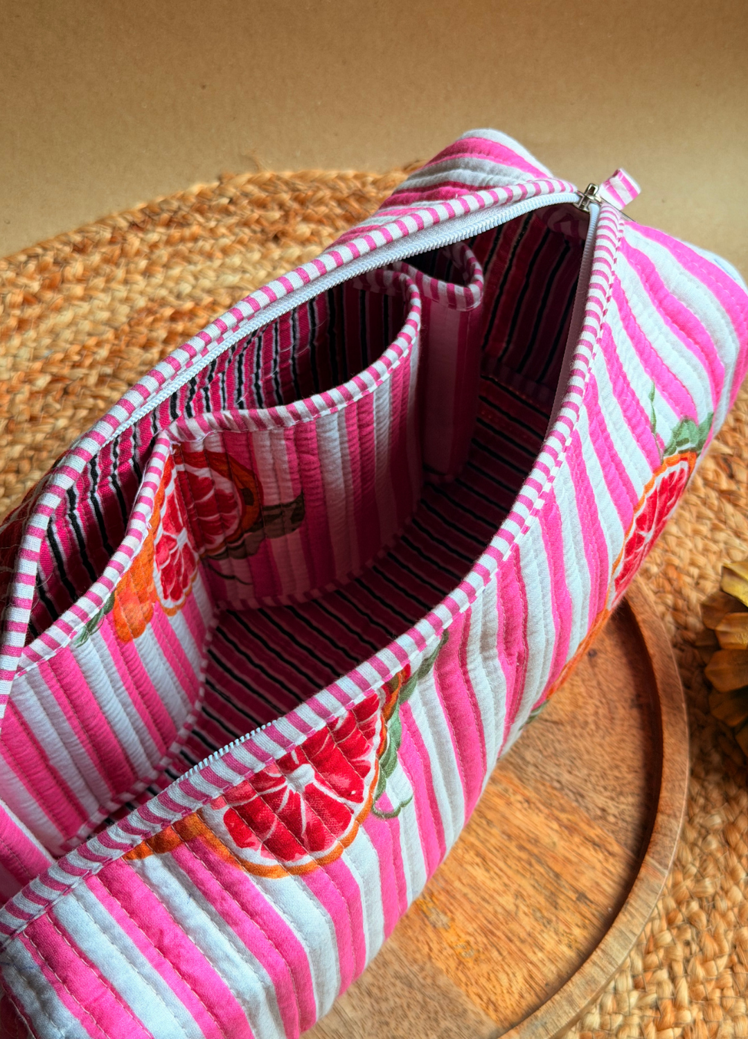 Blockprint Dyson Airwrap Organizer Bag - Pink