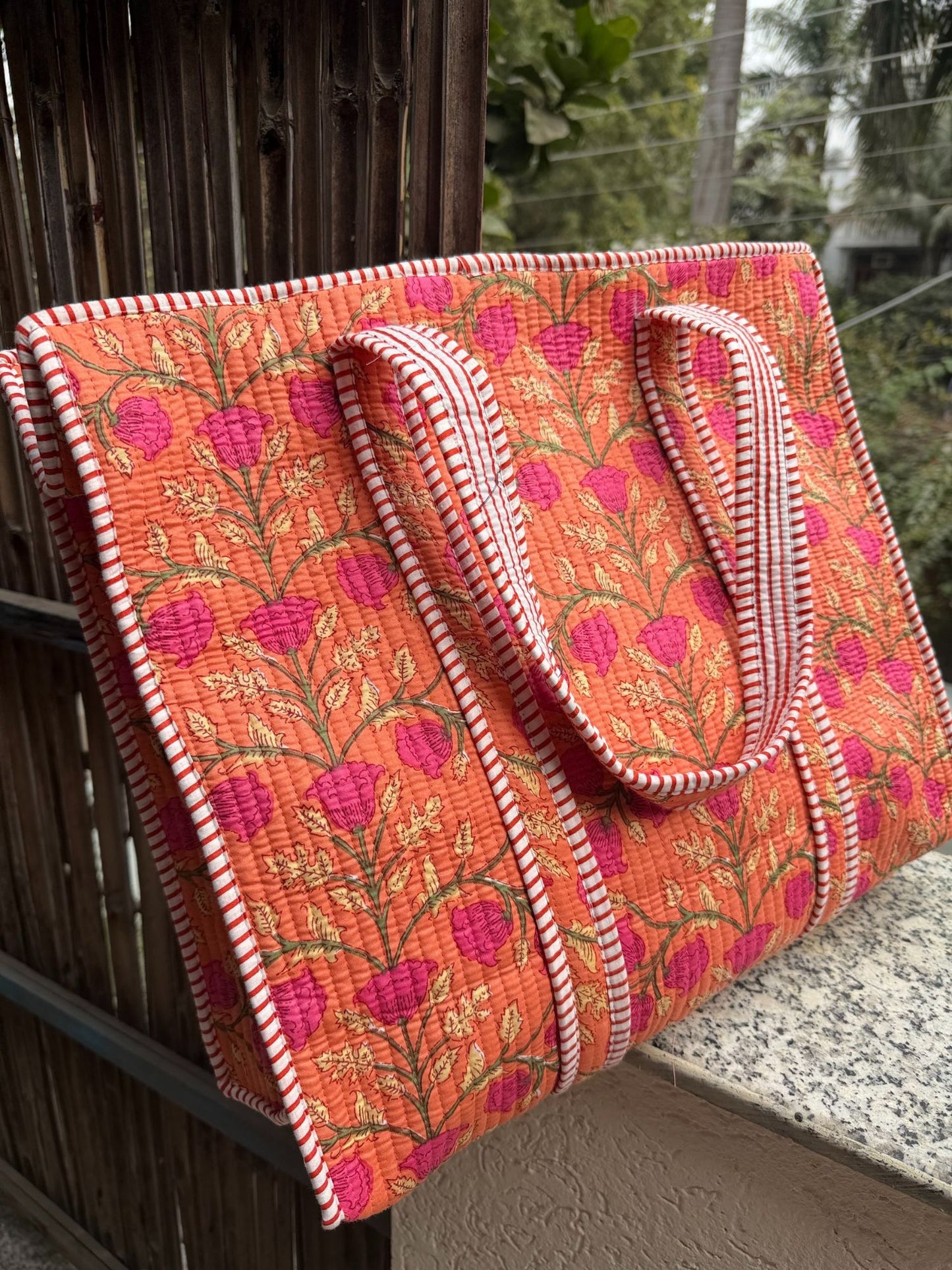 Hand Block Printed Big Tote Bag