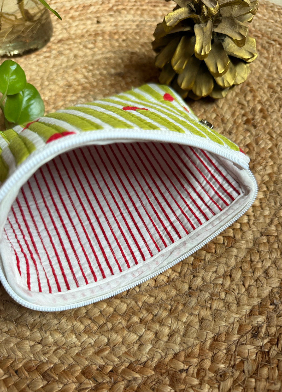 Handblock Quilted Small Pouch