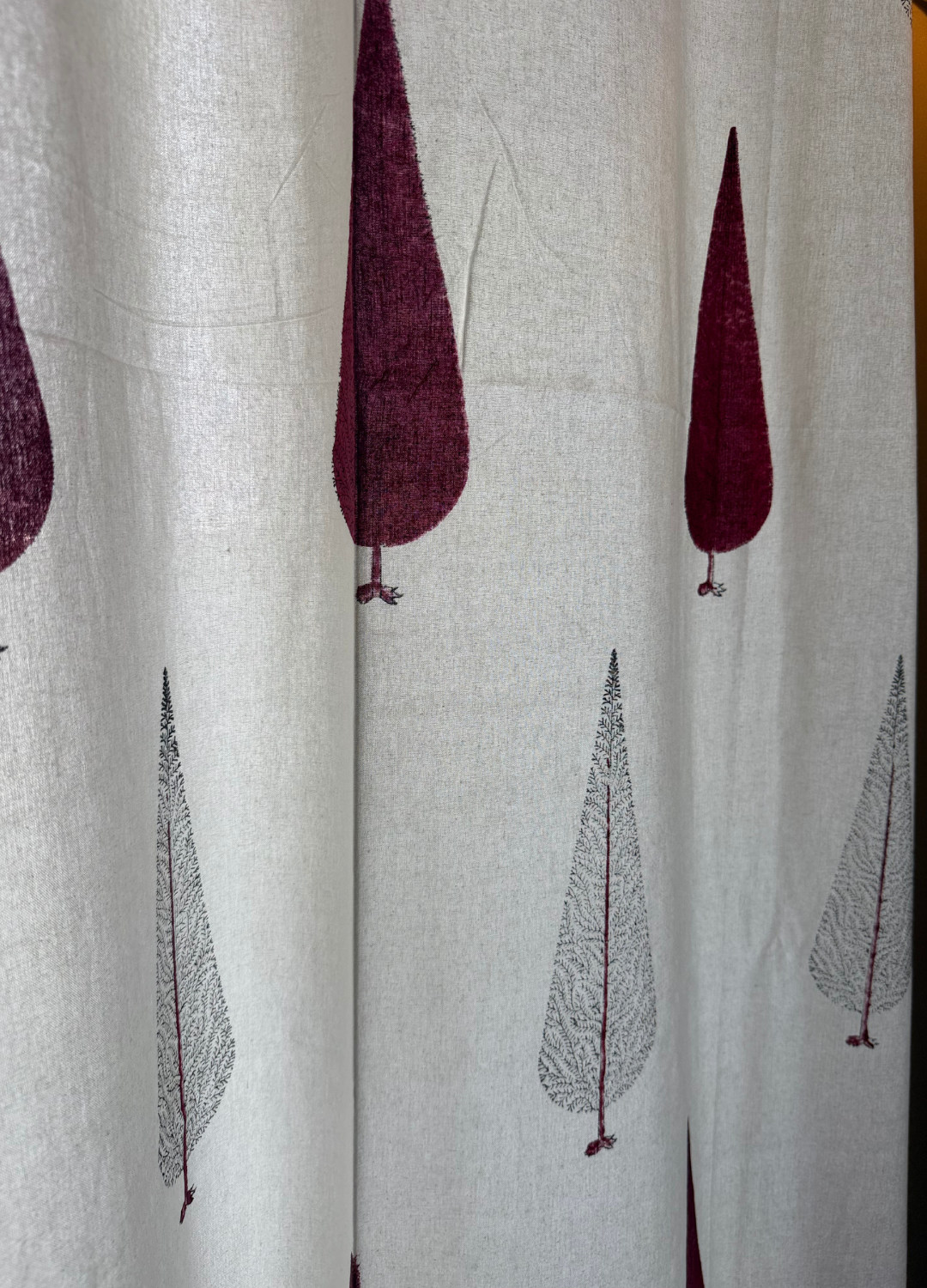 Red Cypress -Thick canvas Curtain