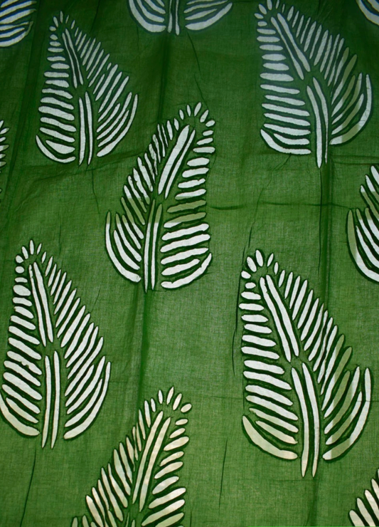 Applique Curtains - Green Leaves