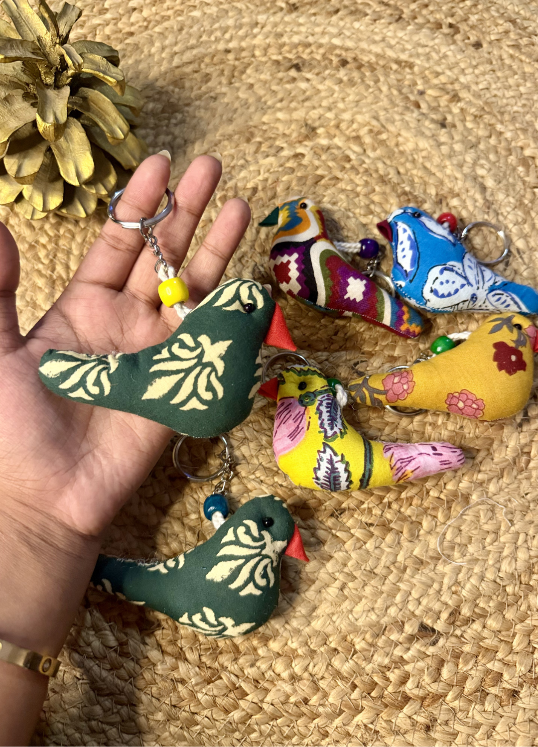FABRIC KEYCHAINS - SET OF 3