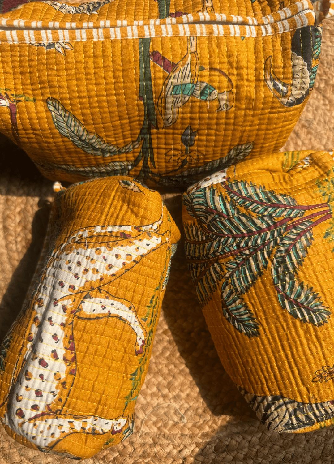 Block Printed Quilted Multiutility Set – Pack of 3