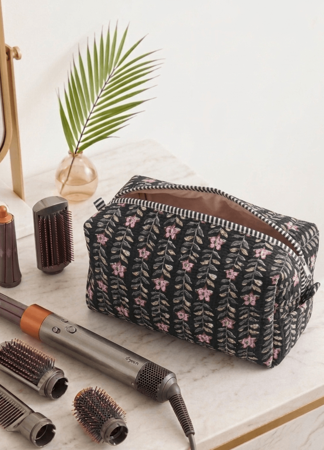 Blockprint Dyson Airwrap Organizer Bag - Black