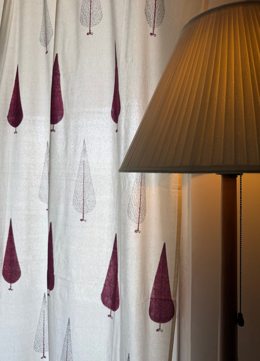 Red Cypress -Thick canvas Curtain